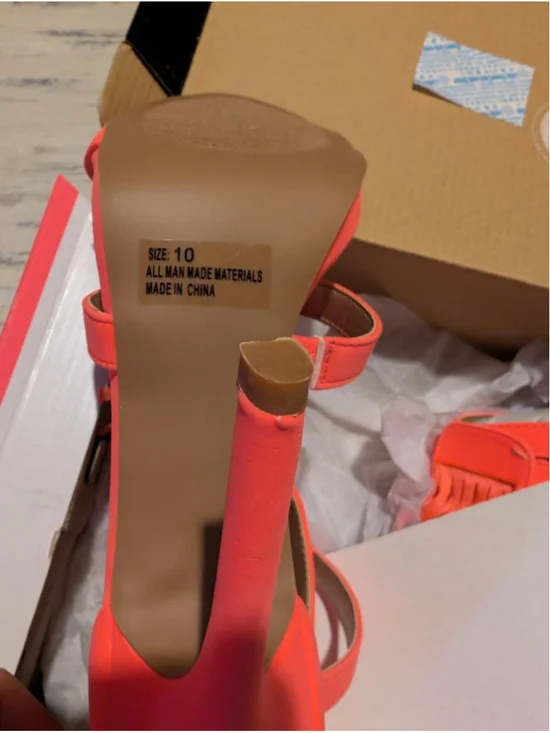 Orange Stiletto heels strappy sandle - Picture 3 of 4